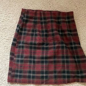 Brandy Melville plaid skirt, one size burgundy